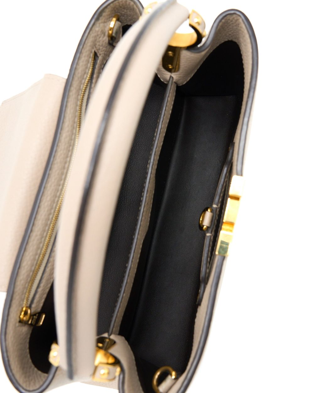 AAA Replica Louis Vuitton LV CAPUCINE MM TAURILLON GALET GHW