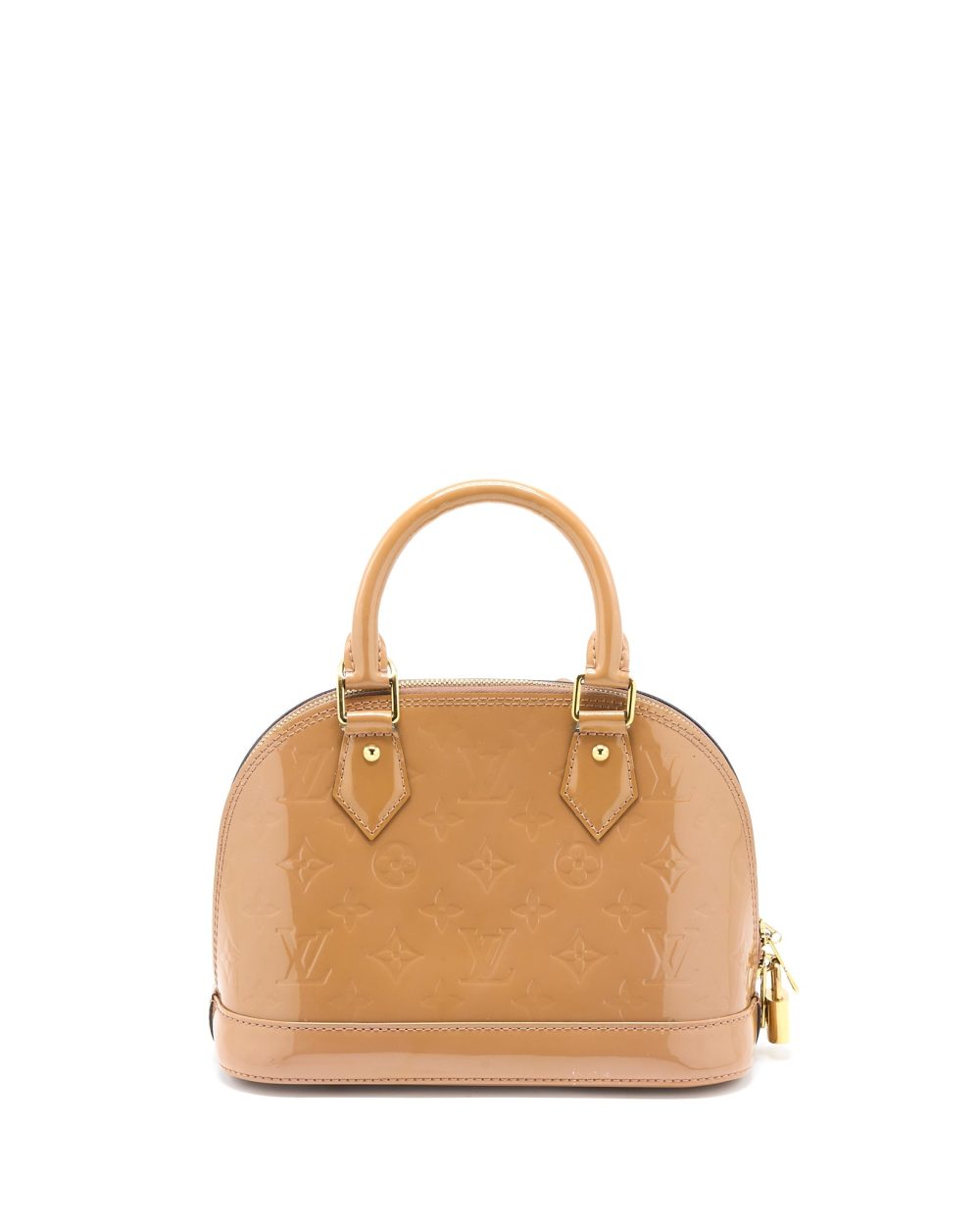 AAA Replica Louis Vuitton LV ALMA BB PATENT DARK BEIGE GHW