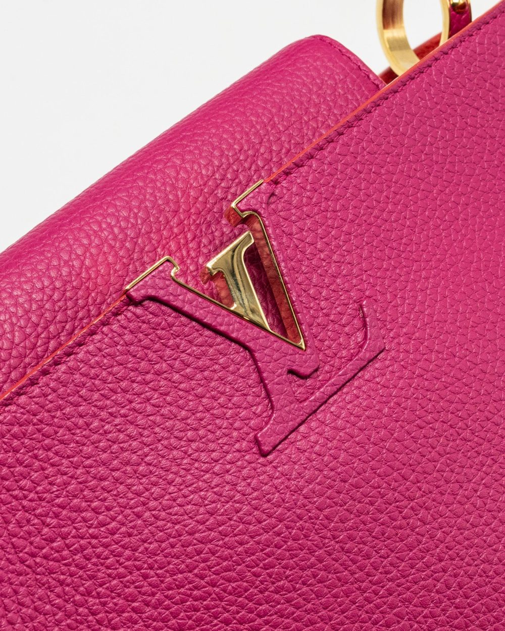 AAA Replica Louis Vuitton LV CAPUCINES GM TAURILLON PINK GHW