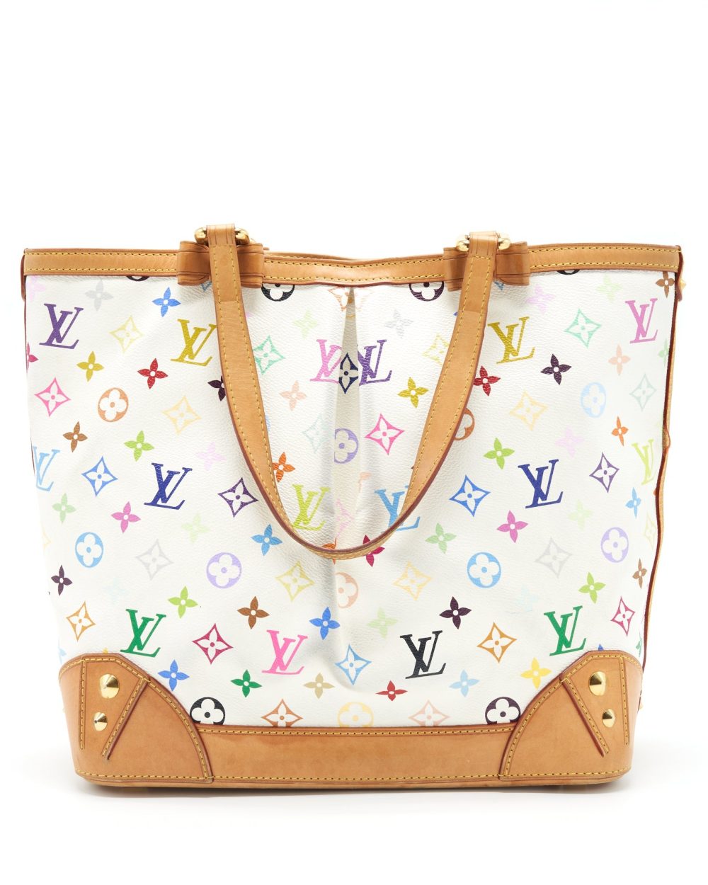 AAA Replica Louis Vuitton LV TOTE BAG WHITE MONOGRAM MULTICOLOUR GHW