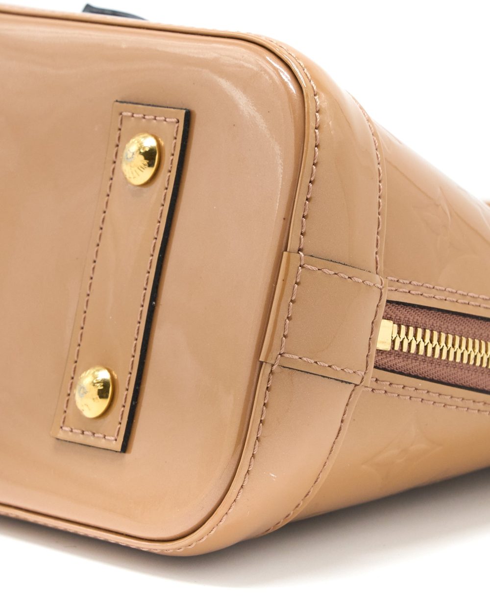 AAA Replica Louis Vuitton LV ALMA BB PATENT DARK BEIGE GHW