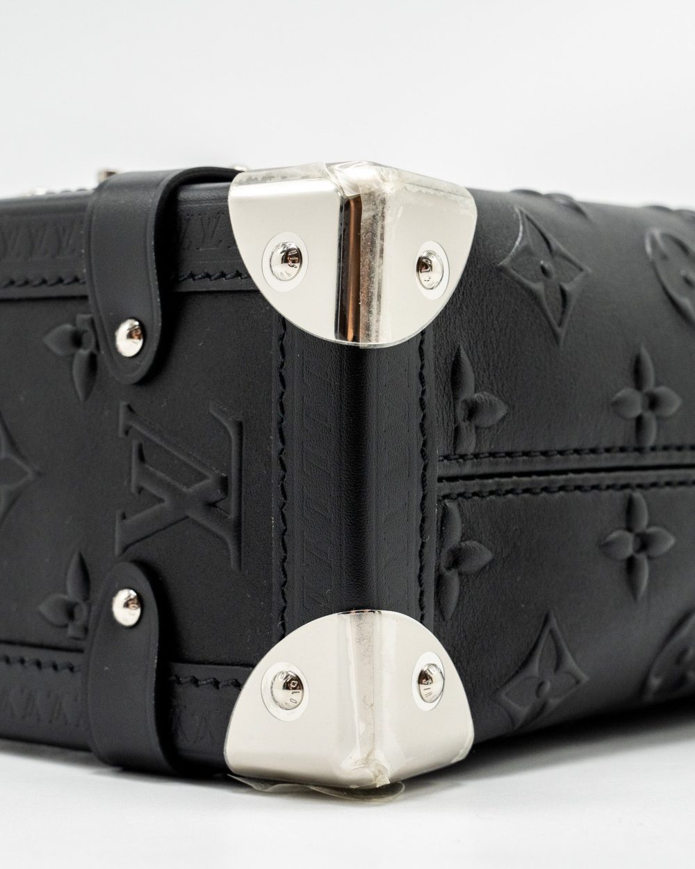 AAA Replica Louis Vuitton LV SIDE TRUNK MONOGRAM DEBOSSED CALFSKIN BLACK SHW