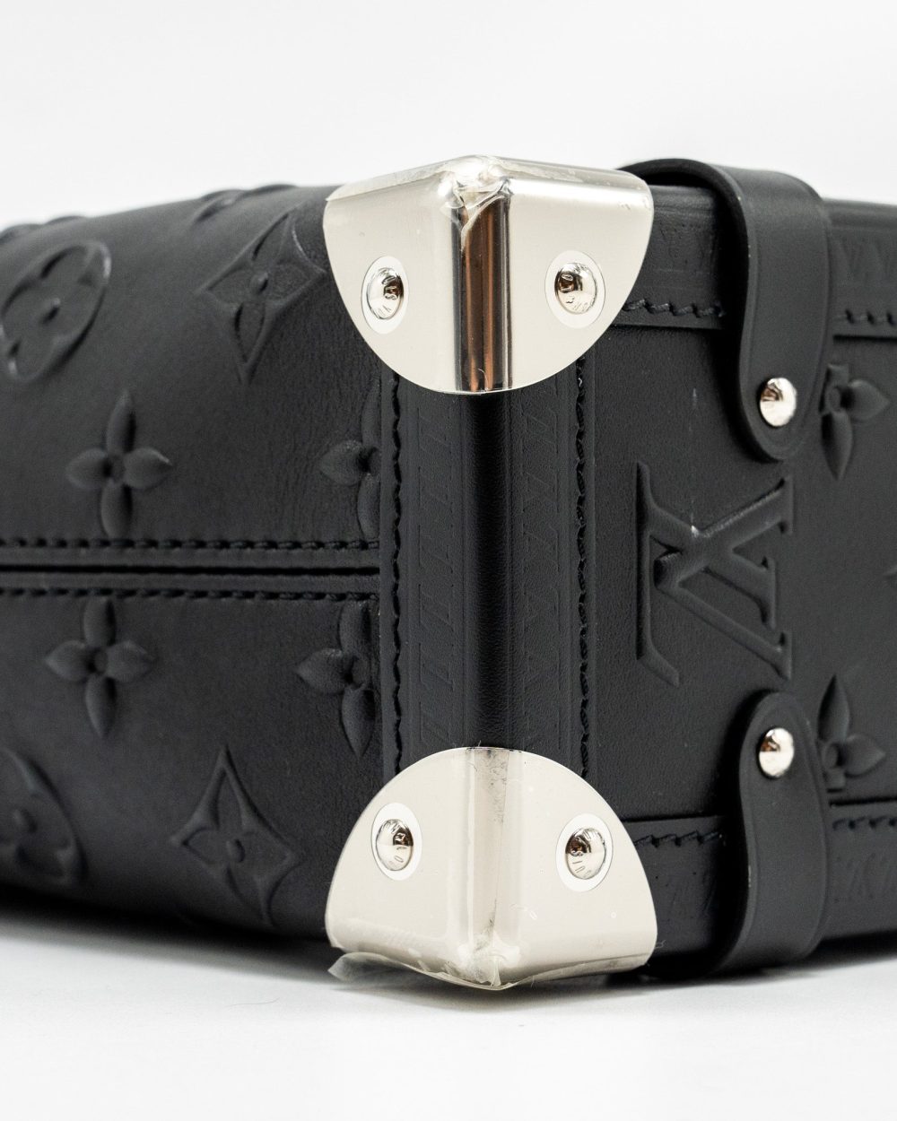 AAA Replica Louis Vuitton LV SIDE TRUNK MONOGRAM DEBOSSED CALFSKIN BLACK SHW