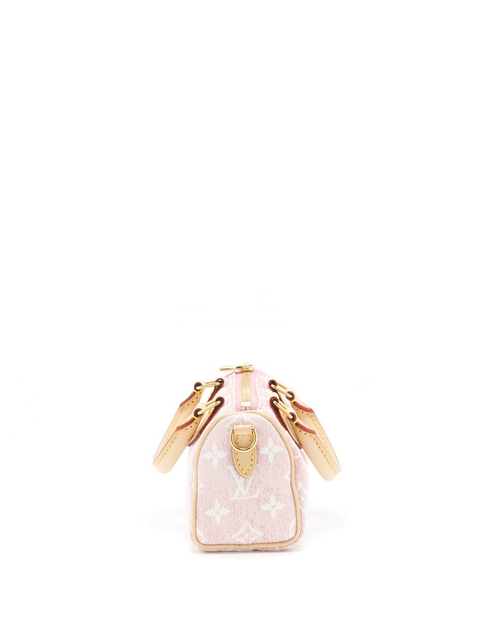 AAA Replica Louis Vuitton LV NANO SPEEDY MONOGRAM JACQUARD DENIM PINK GHW