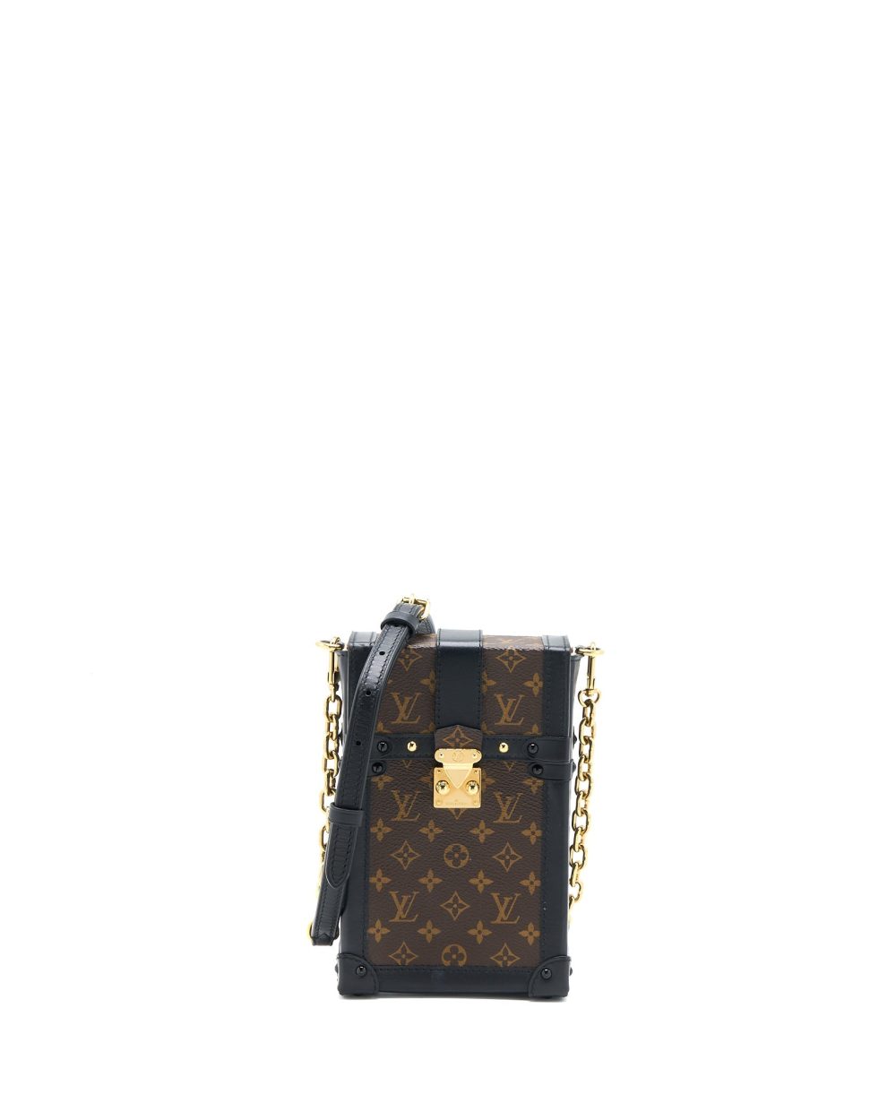 AAA Replica Louis Vuitton LV VERTICAL TRUNK POCHETTE MONOGRAM CANVAS GHW