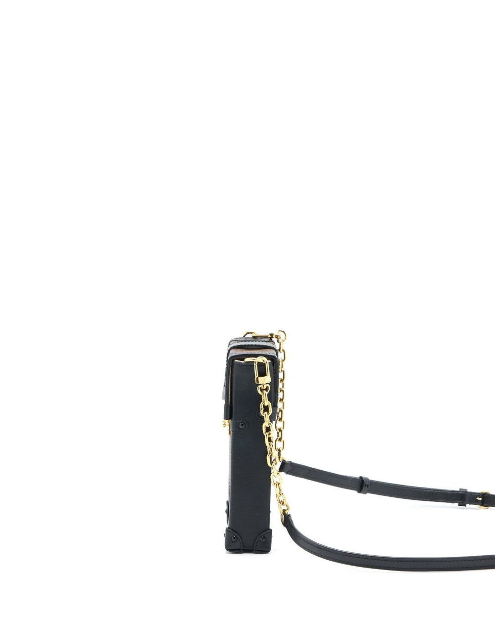AAA Replica Louis Vuitton LV VERTICAL TRUNK POCHETTE MONOGRAM CANVAS GHW