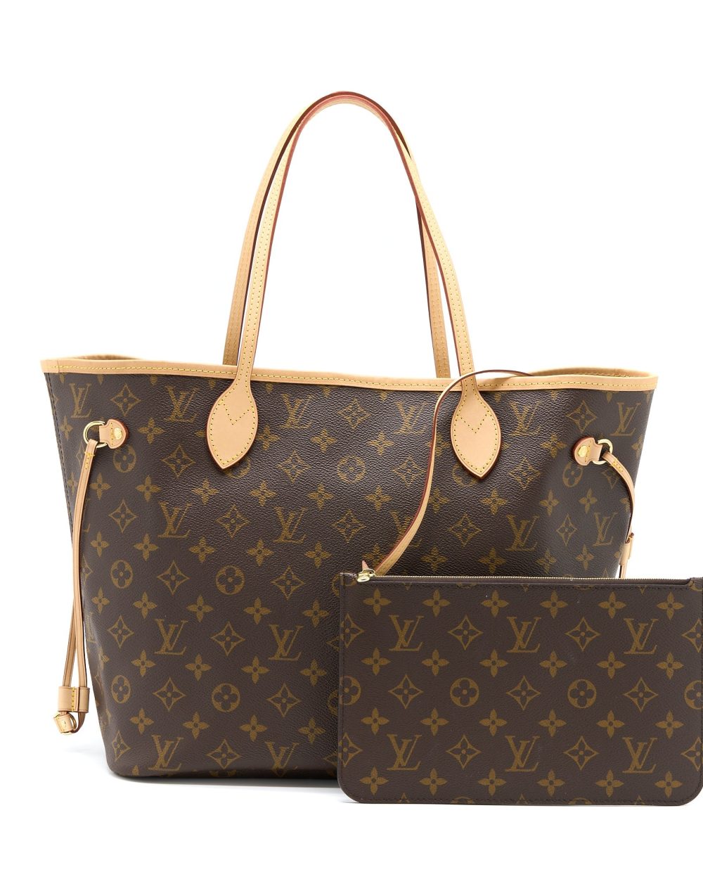 AAA Replica Louis Vuitton LV NEVERFULL MM MONOGRAM CANVAS / BEIGE LGHW
