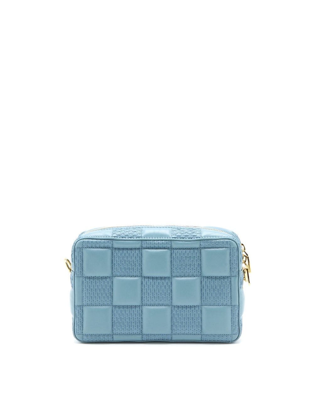 AAA Replica Louis Vuitton LV TROCA PM DAMIER QUILT LAMBSKIN LIGHT BLUE GHW (NEW VERSION)