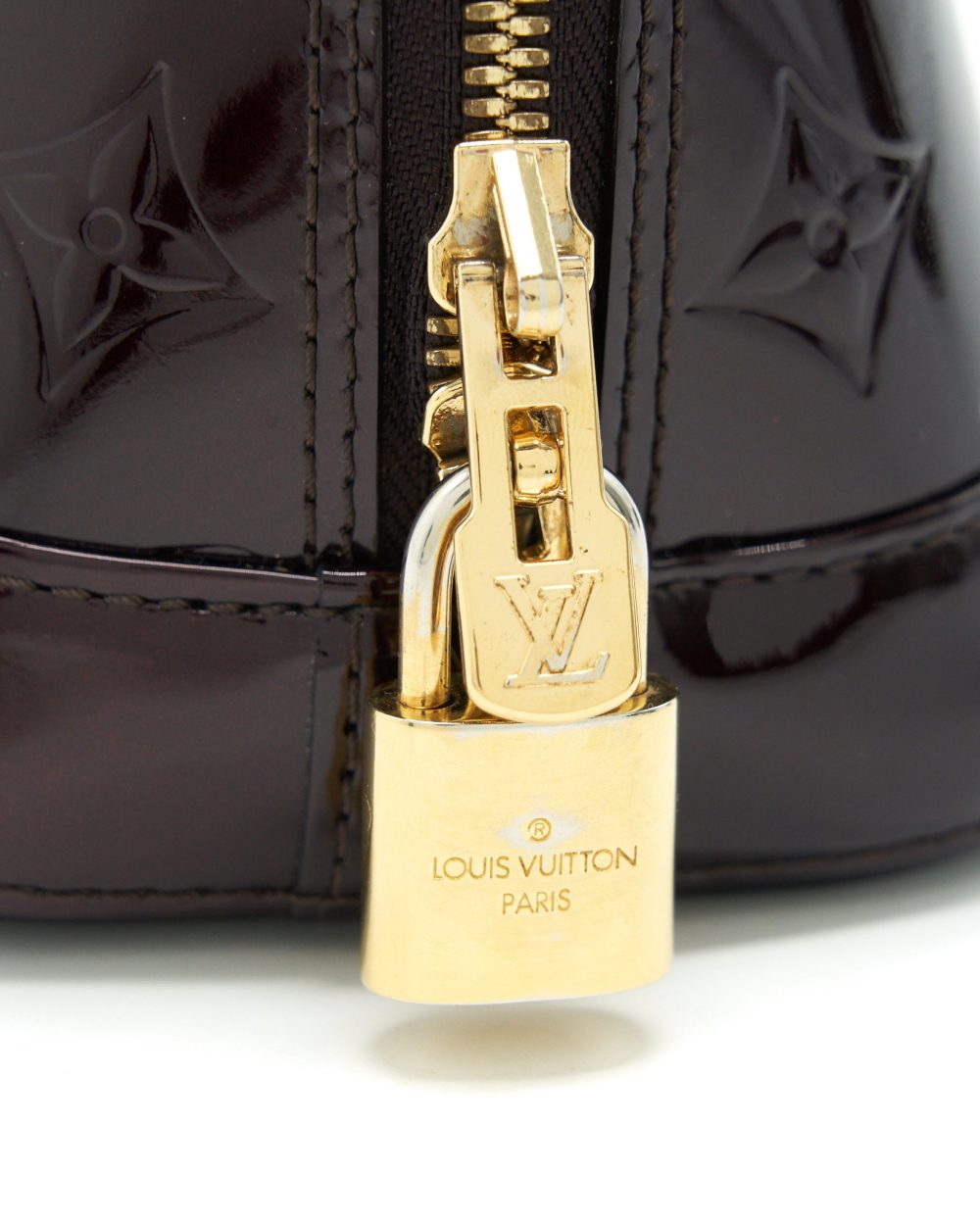AAA Replica Louis Vuitton LV ALMA BB MONOGRAM VERNIS LEATHER AMARANTE