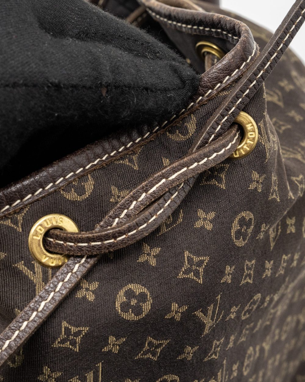 AAA Replica Louis Vuitton LV LIN NOE BAG FABRIC/LEATHER EBENE GHW