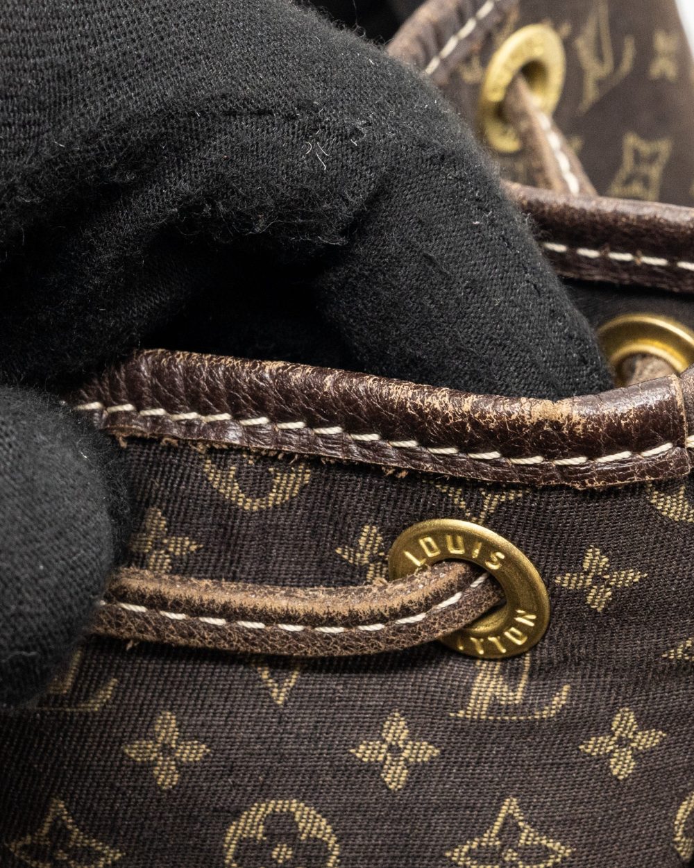 AAA Replica Louis Vuitton LV LIN NOE BAG FABRIC/LEATHER EBENE GHW