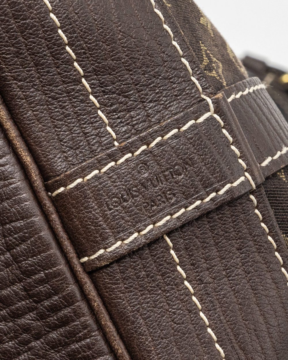 AAA Replica Louis Vuitton LV LIN NOE BAG FABRIC/LEATHER EBENE GHW
