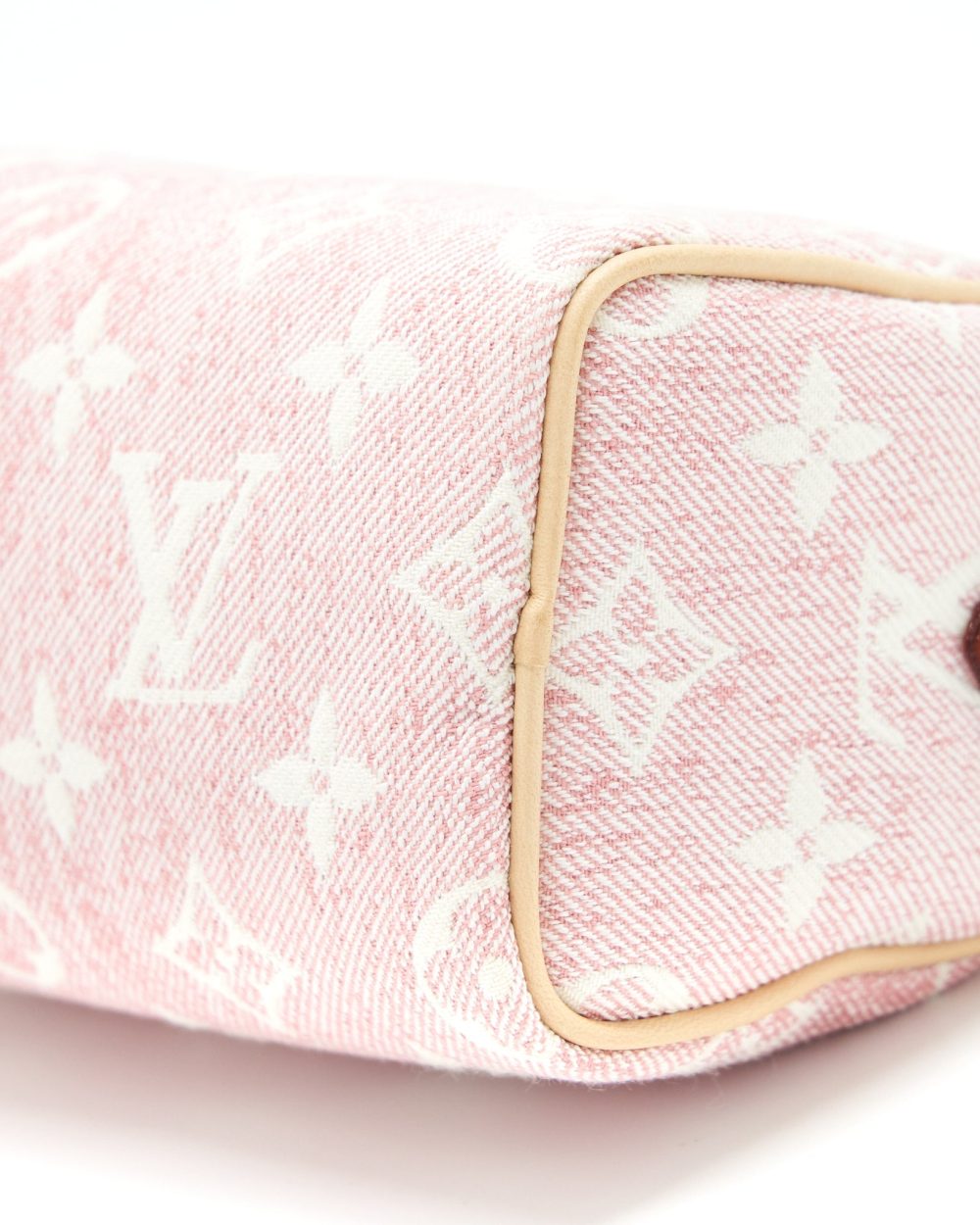 AAA Replica Louis Vuitton LV NANO SPEEDY MONOGRAM JACQUARD DENIM PINK GHW