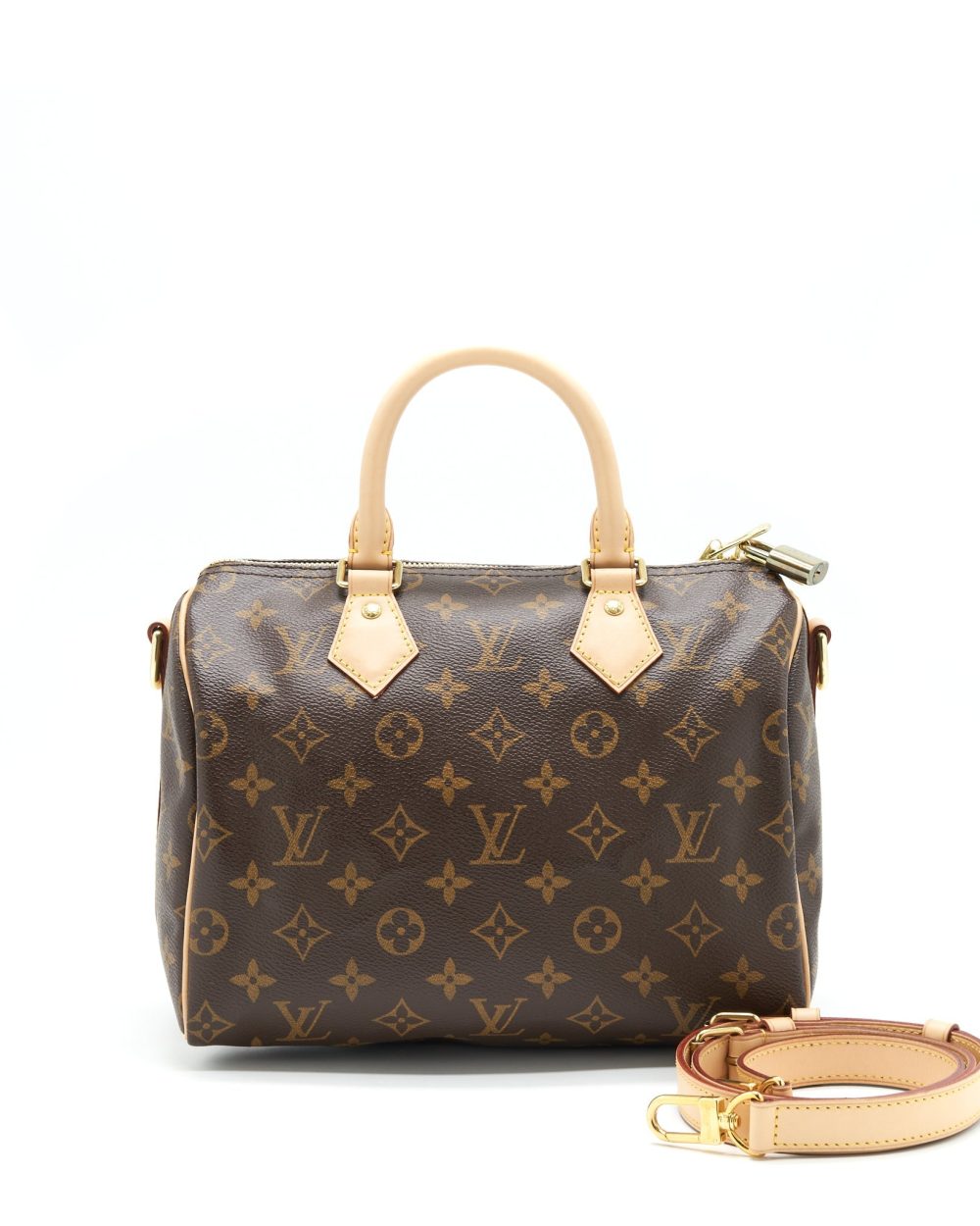 AAA Replica Louis Vuitton LV SPEEDY 25 BANDOULIERE MONOGRAM CANVAS