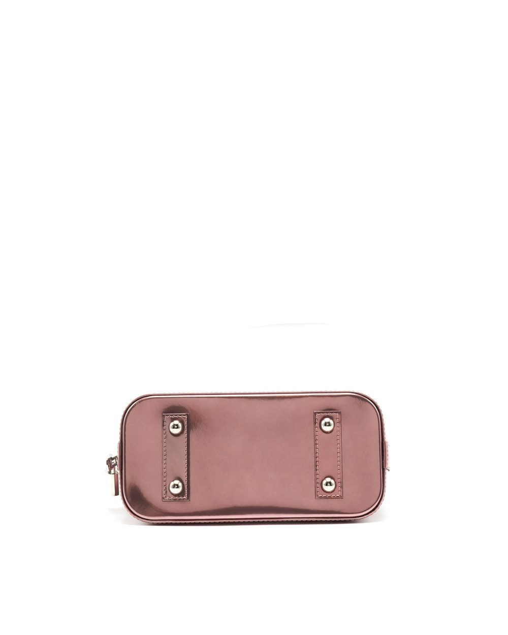 AAA Replica Louis Vuitton LV ALMA BB PATENT LEATHER METALLIC PINK WITH BLACK HANDLE SHW