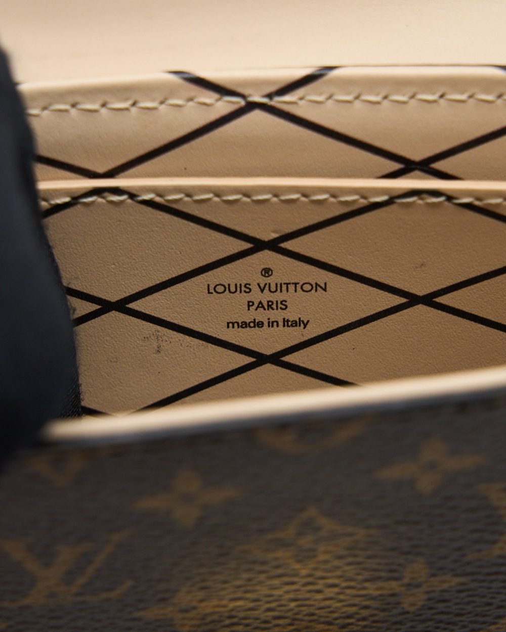AAA Replica Louis Vuitton LV VERTICAL TRUNK POCHETTE MONOGRAM CANVAS GHW
