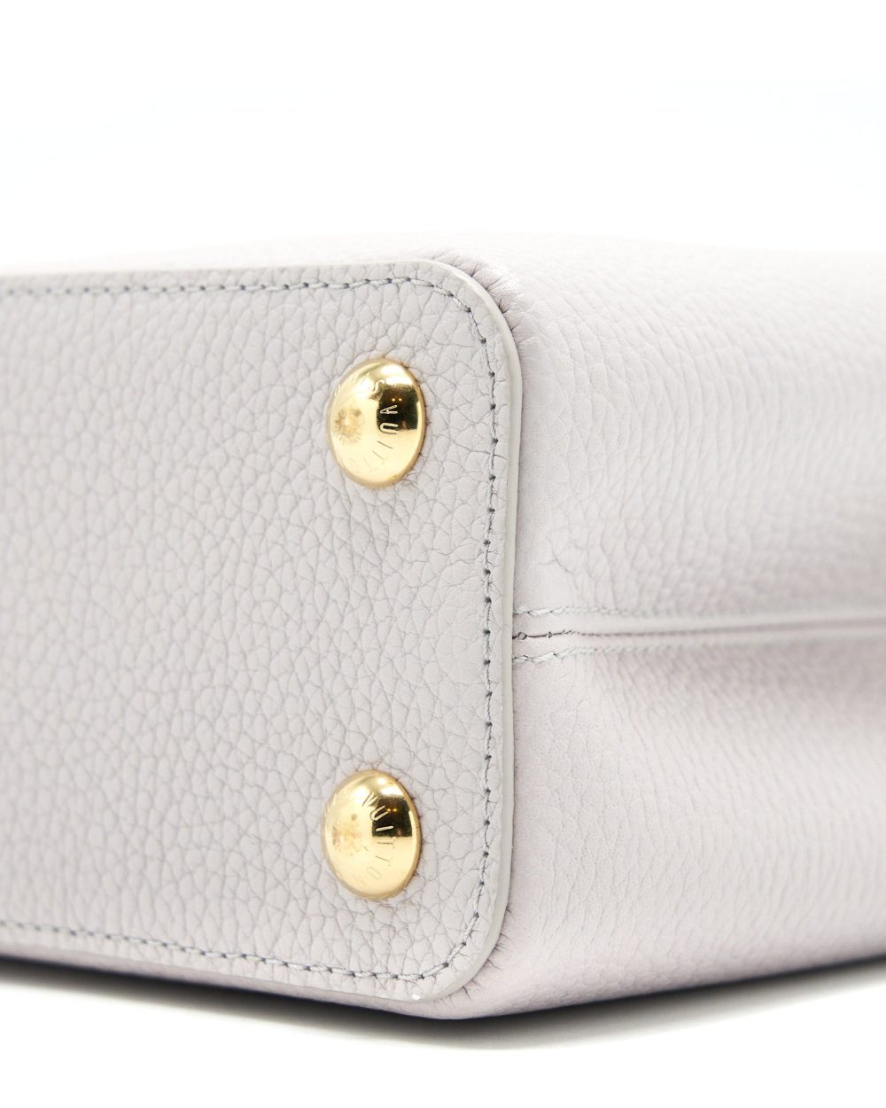 AAA Replica Louis Vuitton LV CAPUCINES BB BRUME GREY GOLD HARWARE WITH ABALONE-SHELL