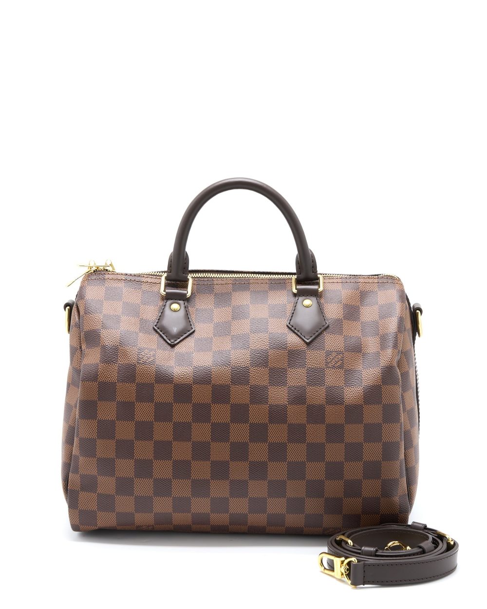 AAA Replica Louis Vuitton LV SPEEDY BANDOULIERE 30 DAMIER EBENE CANVAS GHW (NEW VERSION)