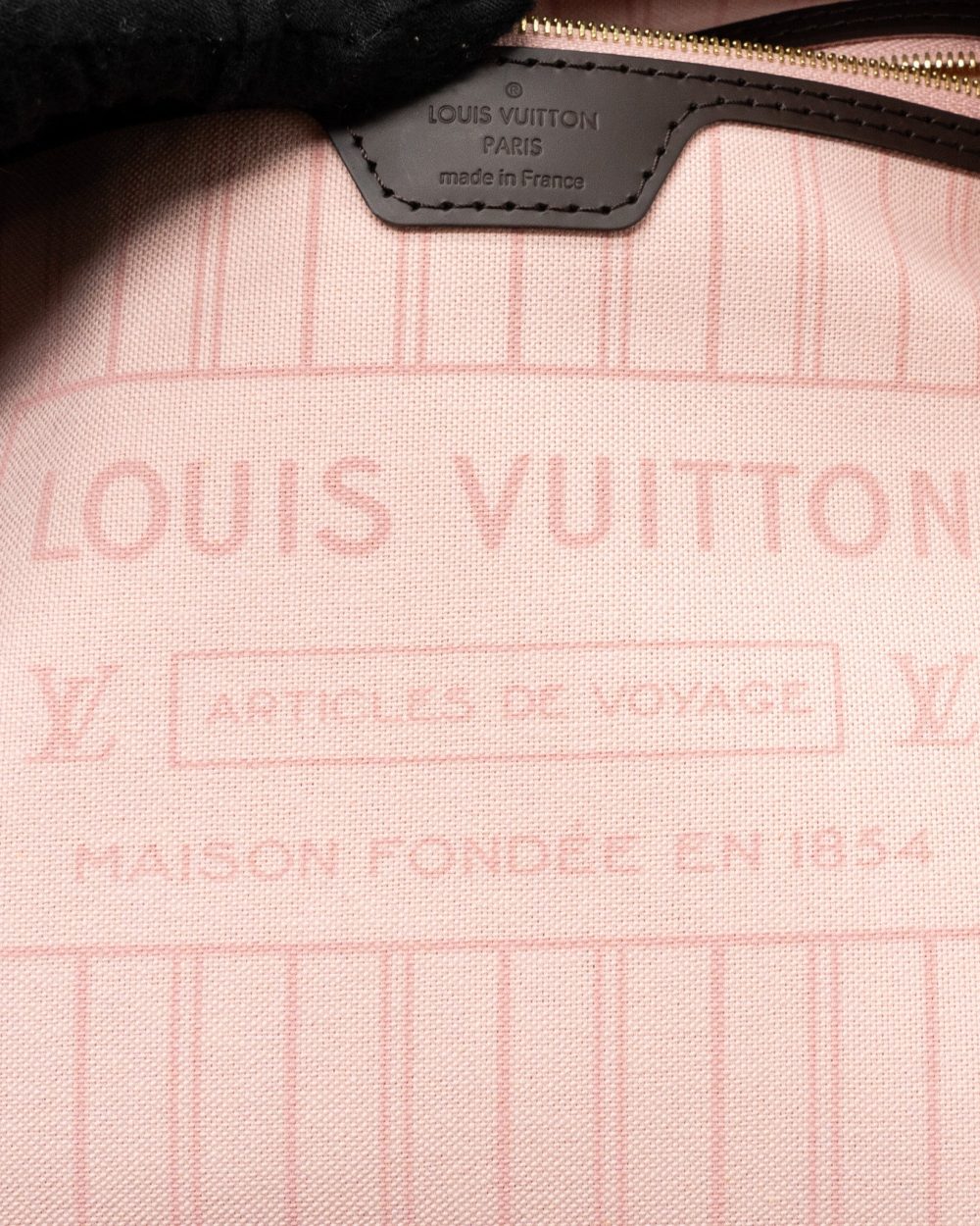 AAA Replica Louis Vuitton LV NEVERFULL MM MONOGRAM DAMIER EBENE CANVAS / ROSE BALLERINA GHW