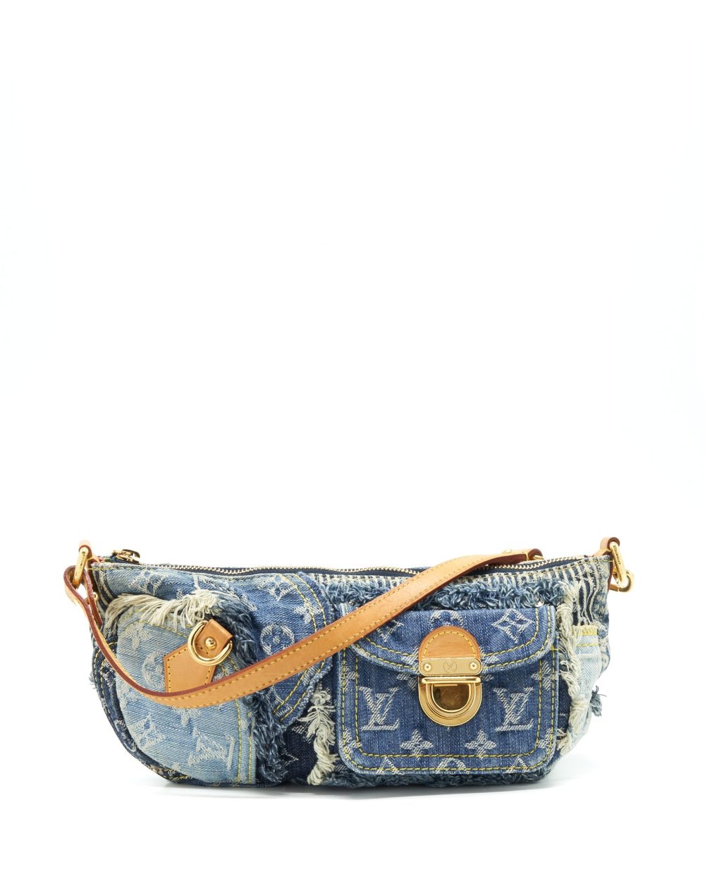 AAA Replica Louis Vuitton LV VINTAGE DENIM SHOULDER BAG MULTICOLOUR