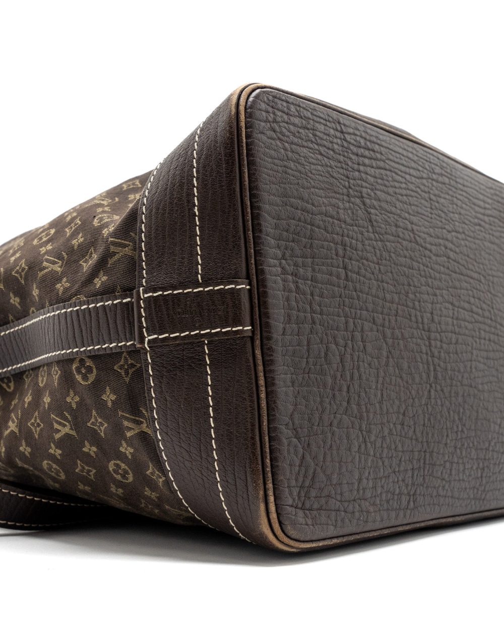AAA Replica Louis Vuitton LV LIN NOE BAG FABRIC/LEATHER EBENE GHW