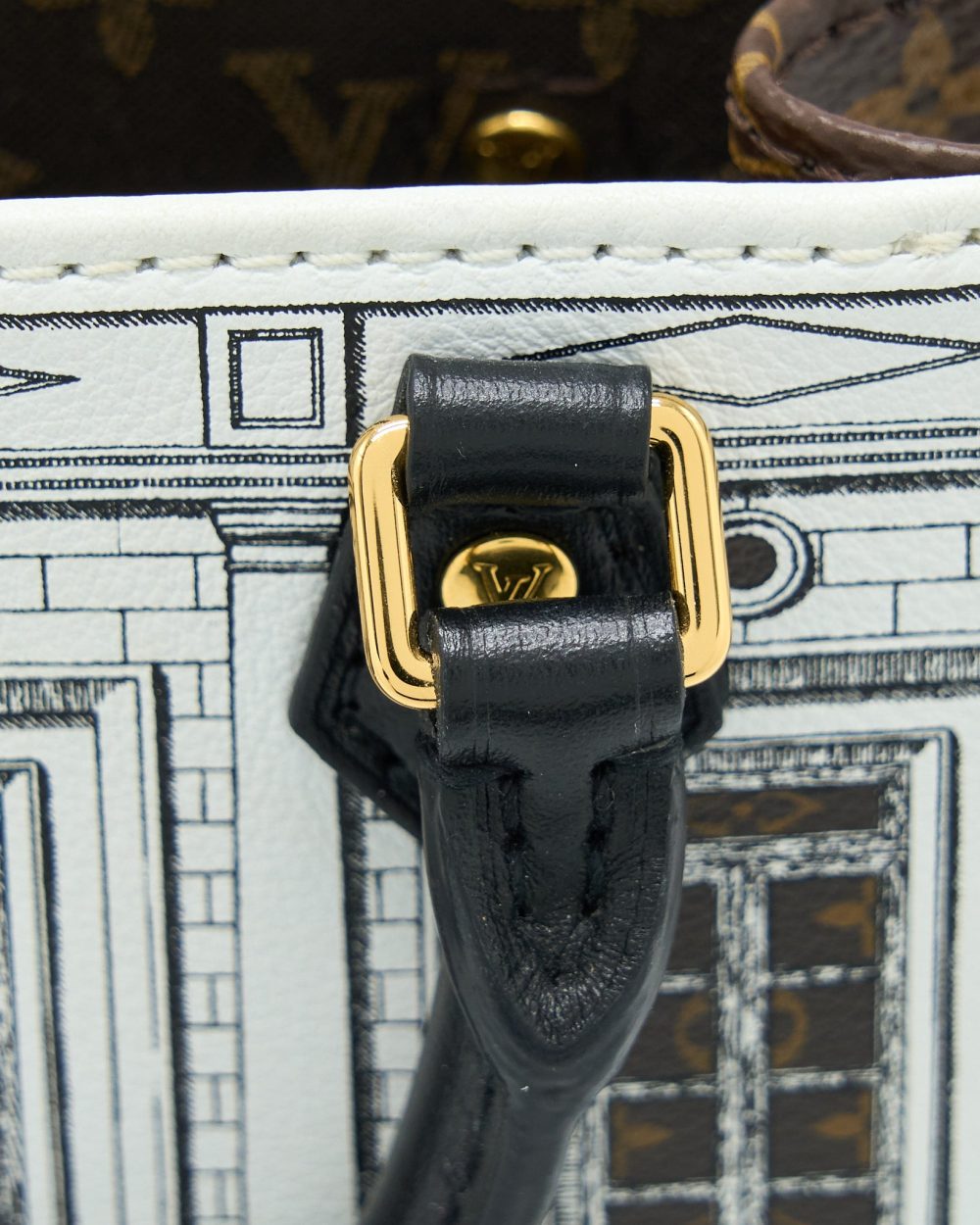 AAA Replica Louis Vuitton LV PETIT SAC PLAT BAG WHITE/BLACK FORNASETTI MONOGRAM CANVAS GHW