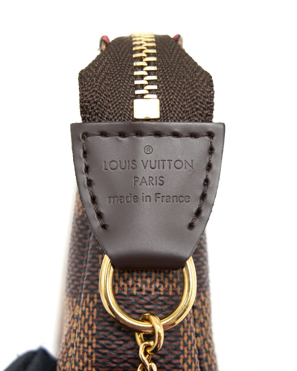 AAA Replica Louis Vuitton LV MINI POCHETTE ACCESSORY DAMIER EBENE GHW