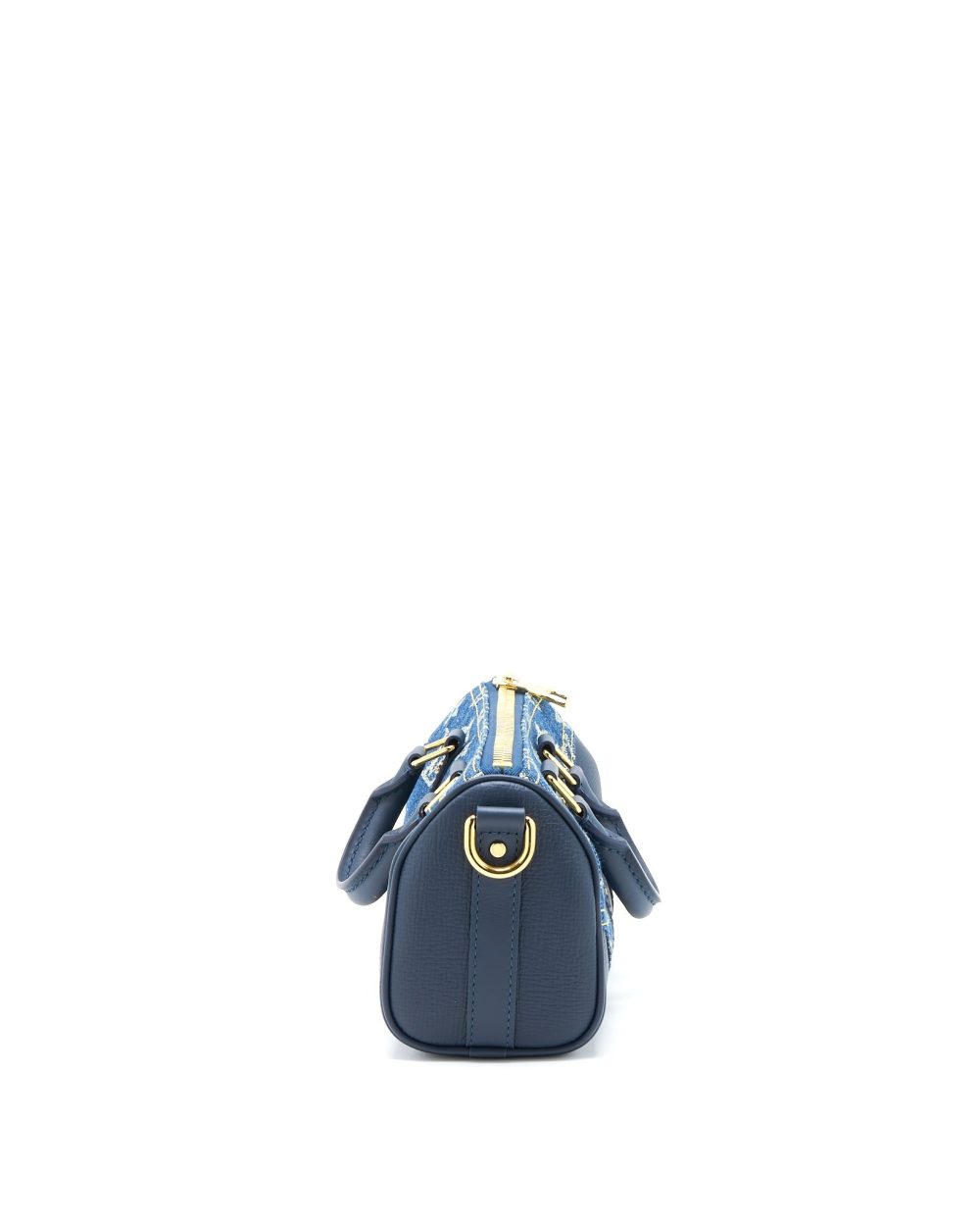 AAA Replica Louis Vuitton LV KEEPALL XS MONOGRAM DENIM/LEATHER BLUE GHW