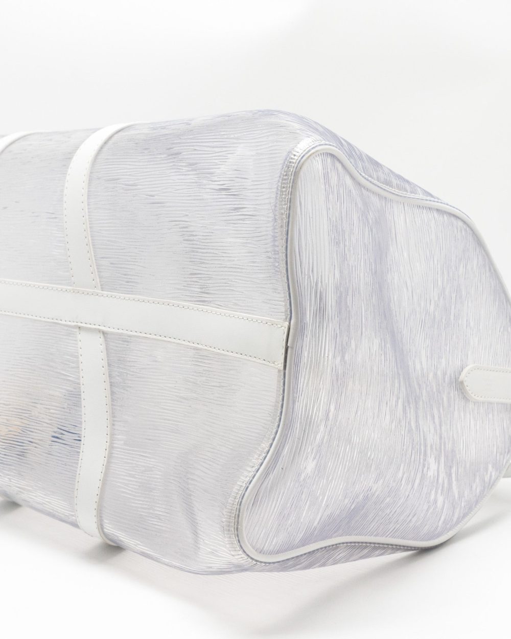 AAA Replica Louis Vuitton LV WAVY KEEPALL 50 EPI PLAGE WHITE