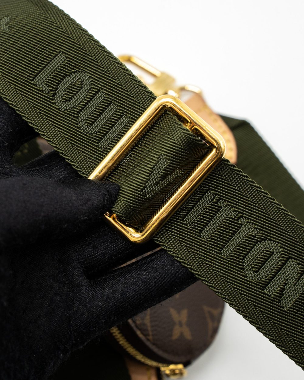 AAA Replica Louis Vuitton LV MULTI POCHETTE ACCESSORIES MONOGRAM CANVAS KHAKI STRAP GHW