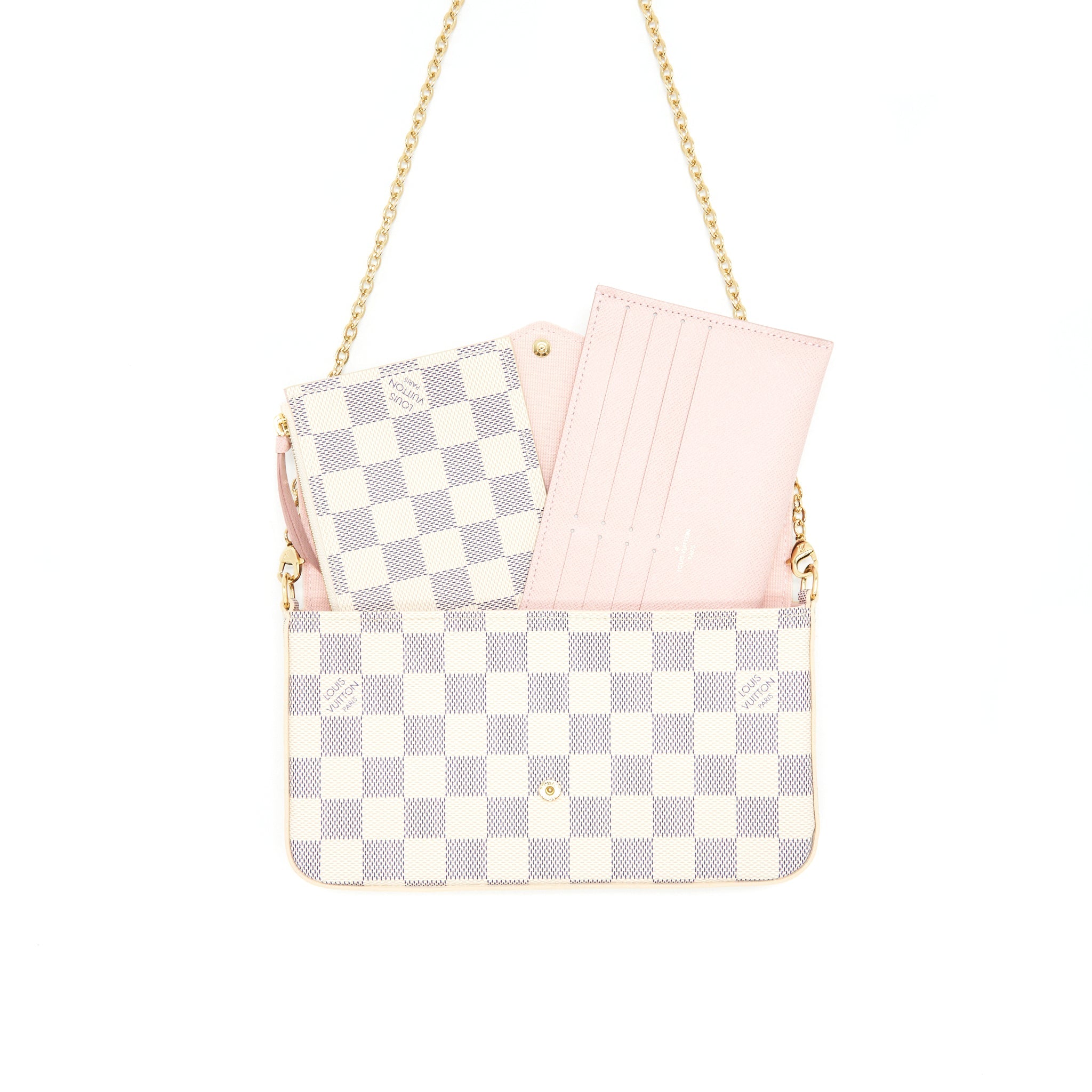 AAA Replica Louis Vuitton LV FELICIE POCHETTE DAMIER AZUR CANVAS