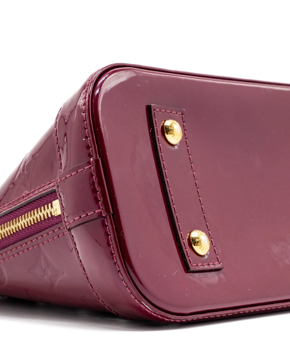 AAA Replica Louis Vuitton LV ALMA BB PATENT LEATHER INDIAN ROSE GHW
