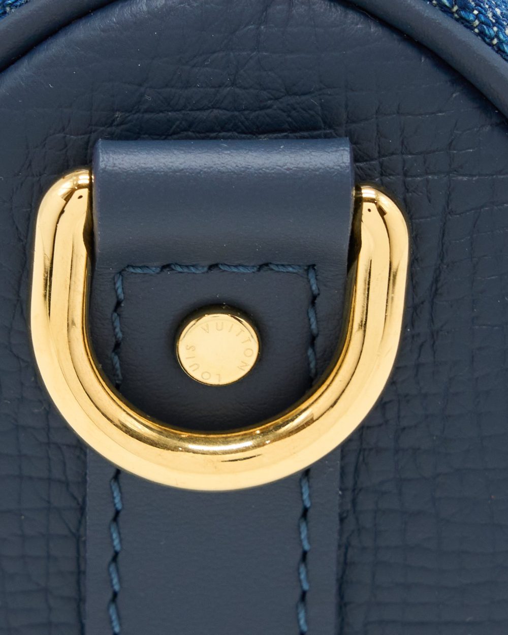AAA Replica Louis Vuitton LV KEEPALL XS MONOGRAM DENIM/LEATHER BLUE GHW