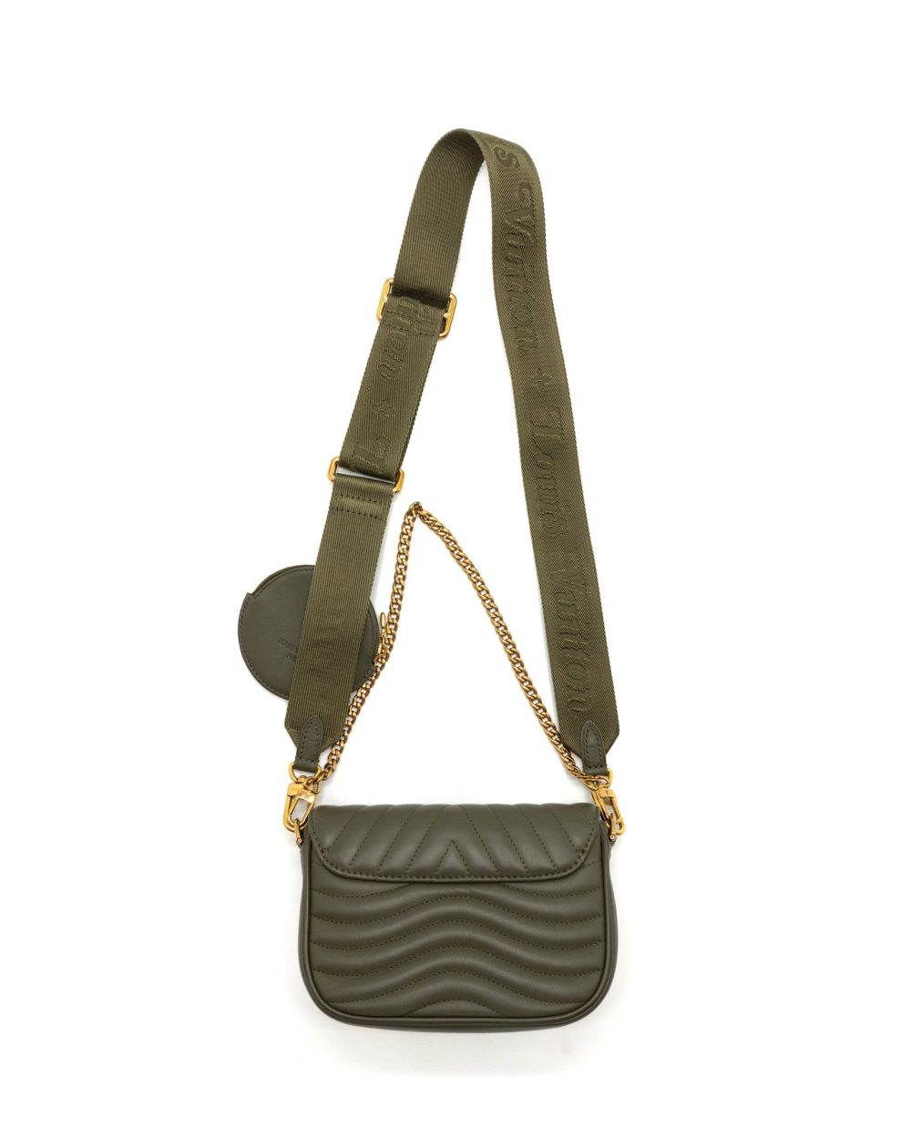 AAA Replica Louis Vuitton LV NEW WAVE MULTI POCHETTE CALFSKIN KAKI GREEN GHW 