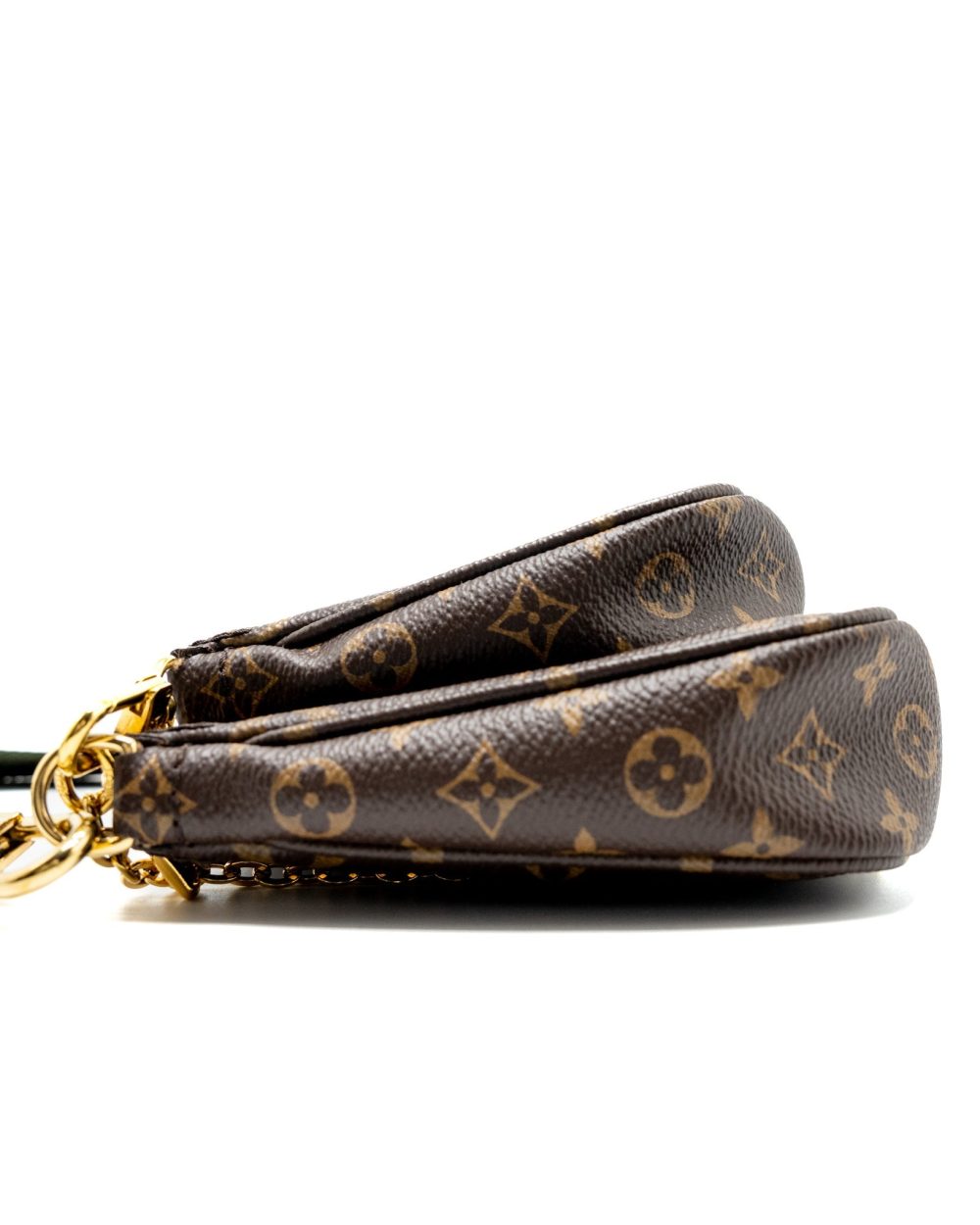 AAA Replica Louis Vuitton LV MULTI POCHETTE ACCESSORIES MONOGRAM CANVAS KHAKI STRAP GHW