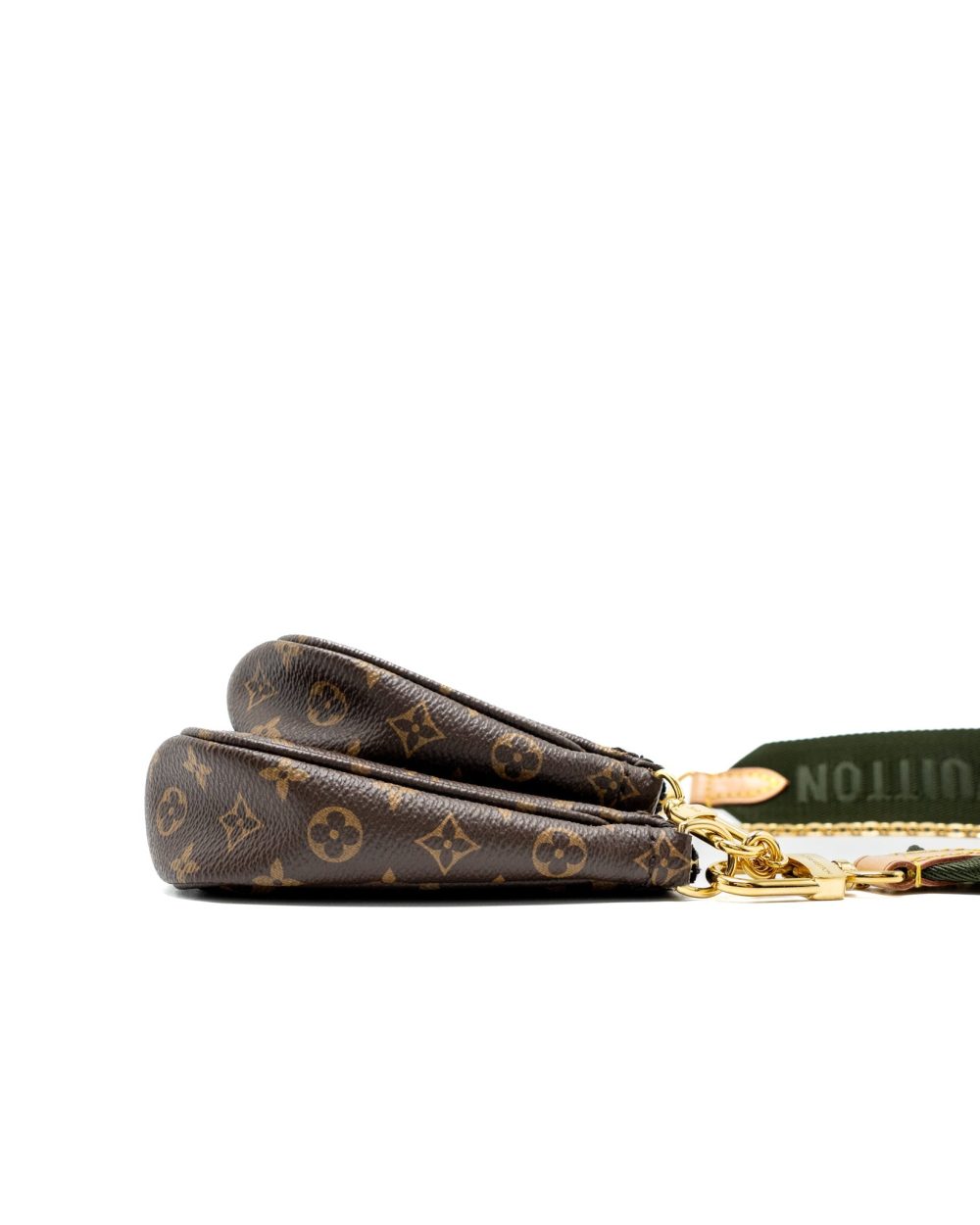 AAA Replica Louis Vuitton LV MULTI POCHETTE ACCESSORIES MONOGRAM CANVAS KHAKI STRAP GHW