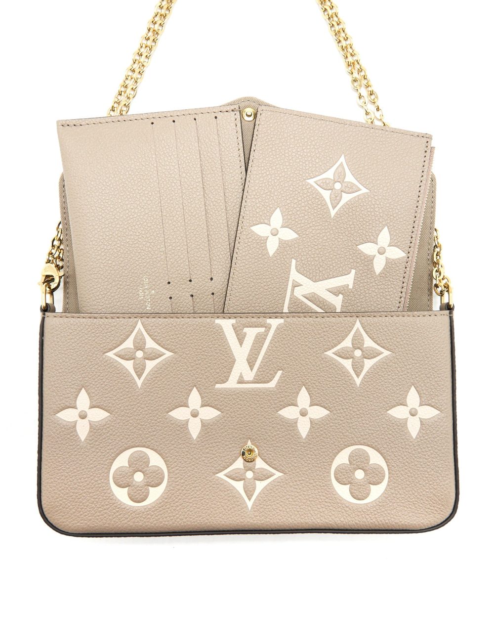 AAA Replica Louis Vuitton LV FELICIE POCHETTE TOURTERELLE/CREME GHW