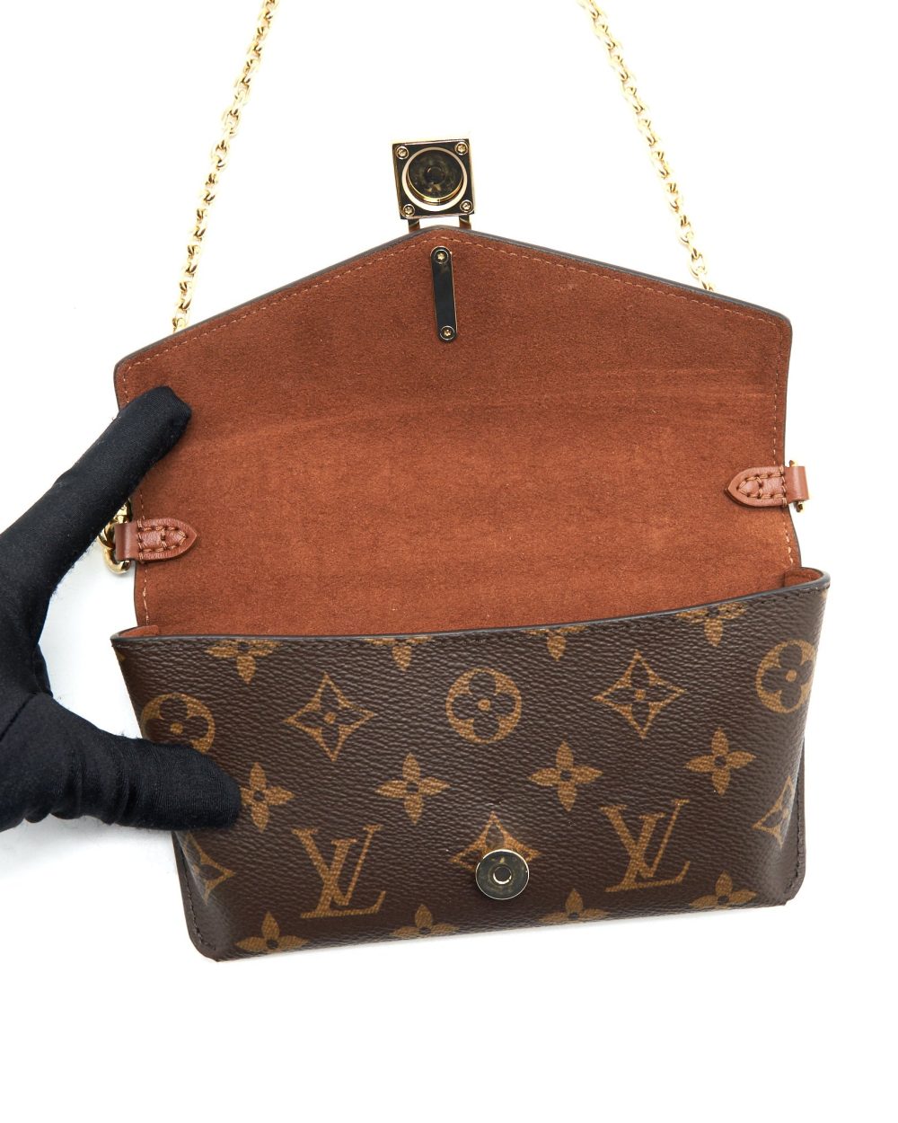 AAA Replica Louis Vuitton LV PADLOCK ON STRAP MONOGRAM CARAMEL GHW