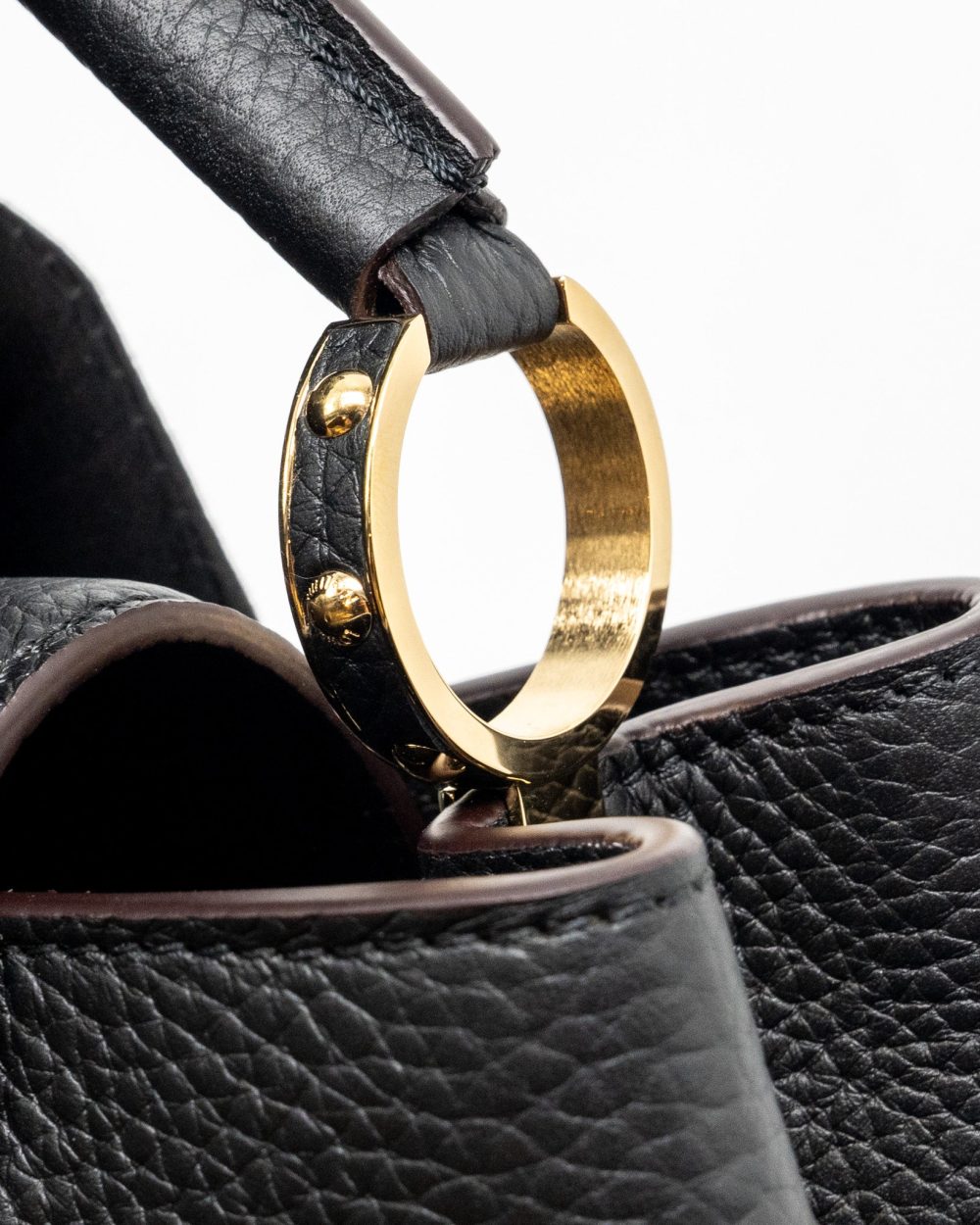 AAA Replica Louis Vuitton LV CAPUCINES BB CALFSKIN BLACK GHW