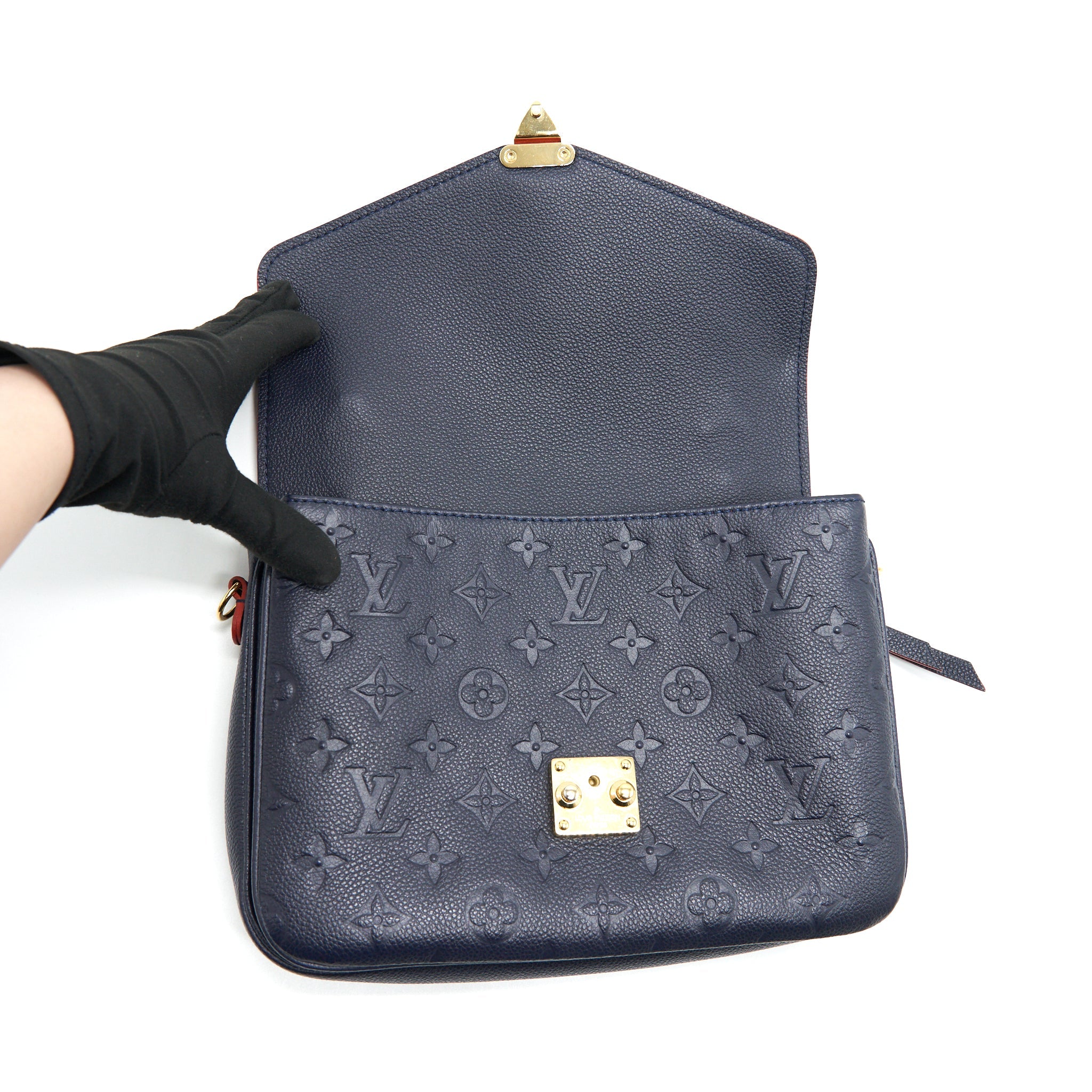 AAA Replica Louis Vuitton LV POCHETTE METIS MARINE ROUGE MONOGRAM EMPREINTE LEATHER