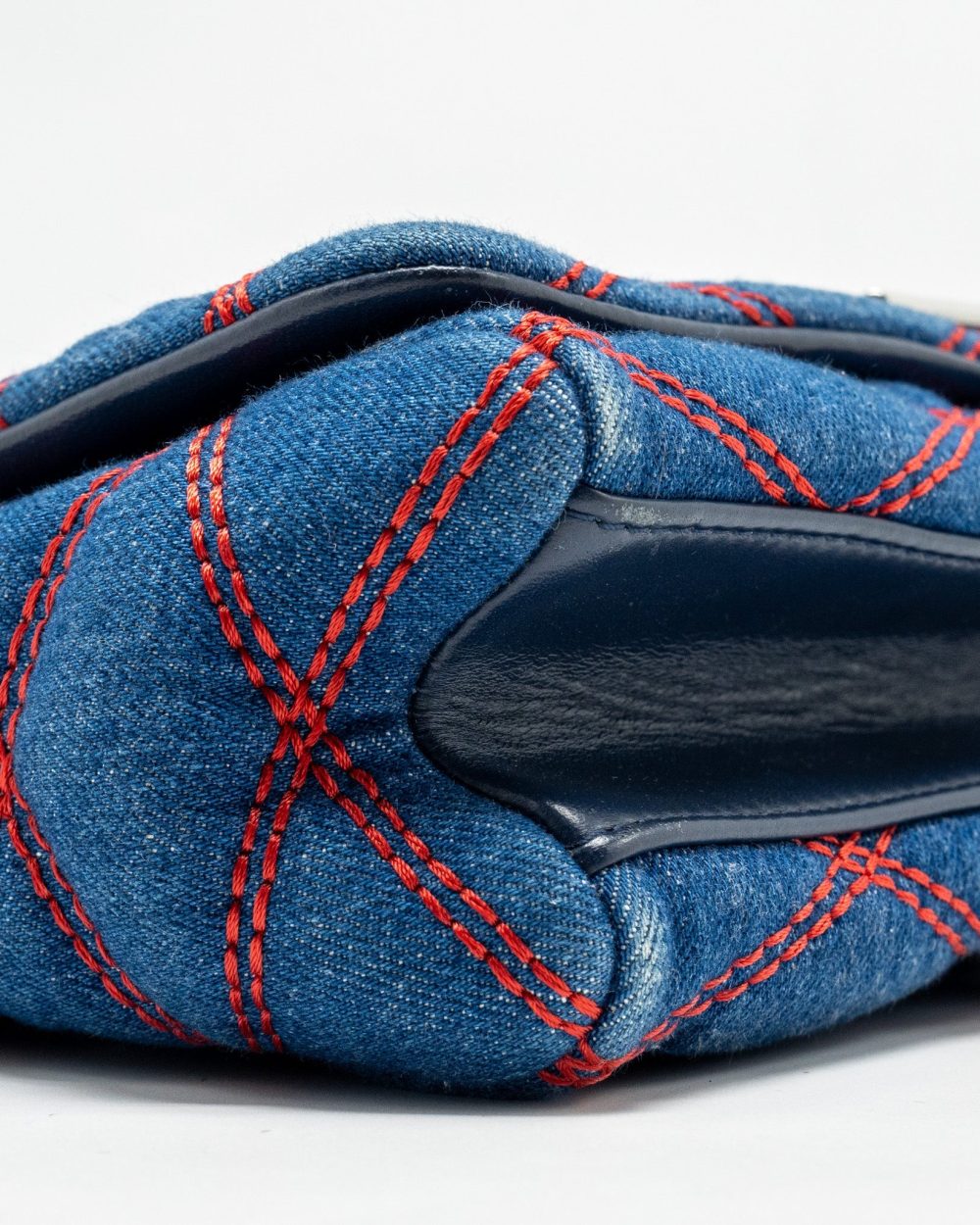 AAA Replica Louis Vuitton LV MALLETAHE GO-14 MM BAG DENIM/LEATHER BLUE/RED SHW 