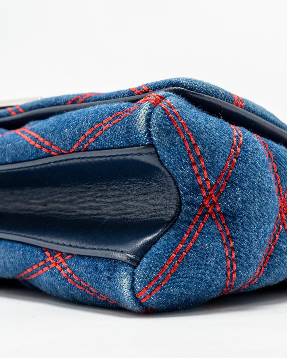 AAA Replica Louis Vuitton LV MALLETAHE GO-14 MM BAG DENIM/LEATHER BLUE/RED SHW 