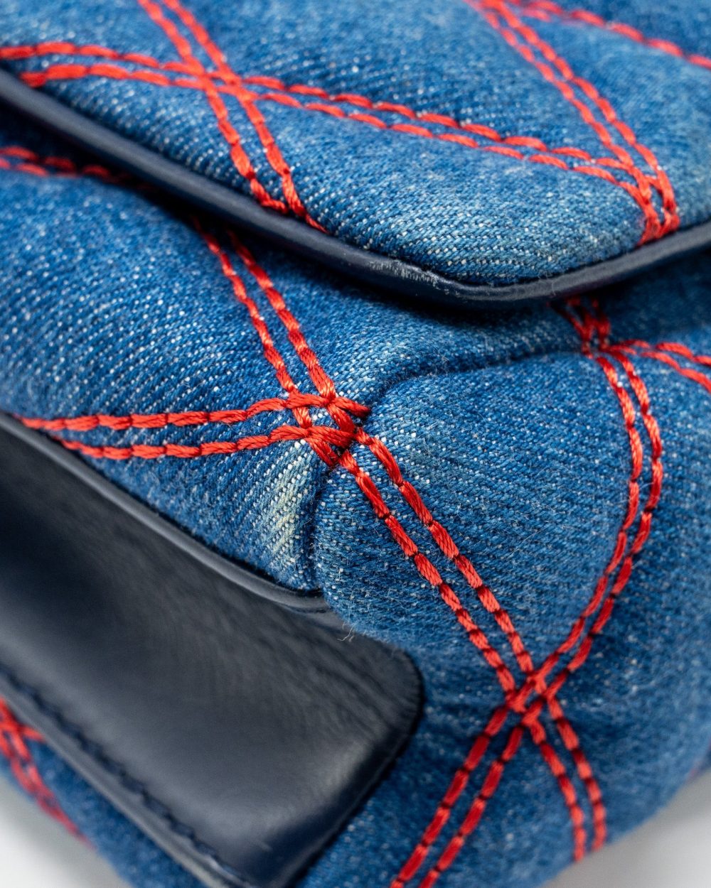 AAA Replica Louis Vuitton LV MALLETAHE GO-14 MM BAG DENIM/LEATHER BLUE/RED SHW 