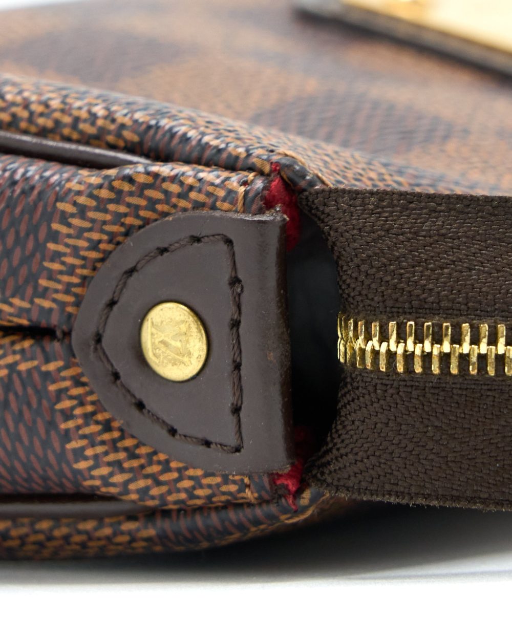 AAA Replica Louis Vuitton LV EVA CLUTCH DAMIER EBENE GHW