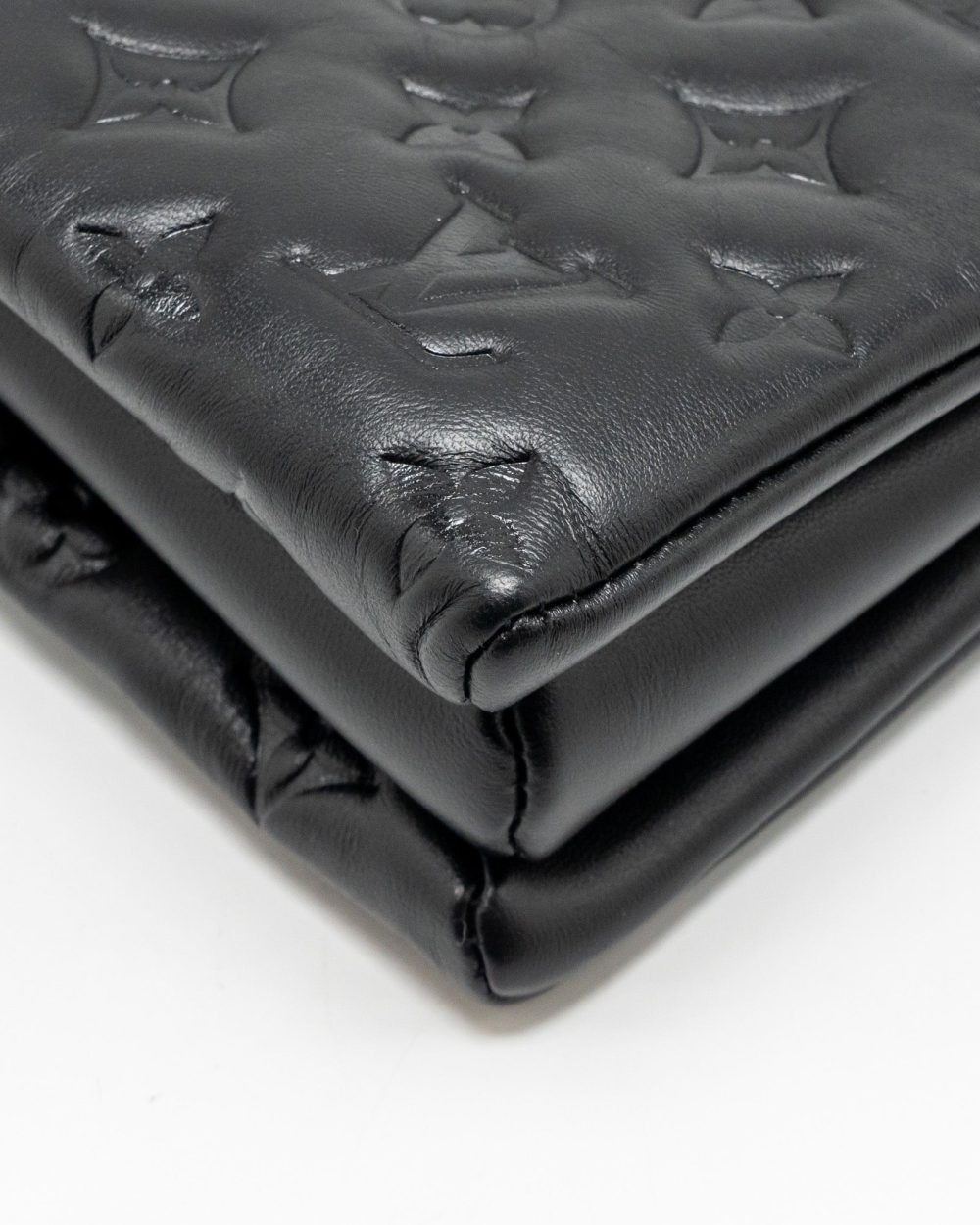 AAA Replica Louis Vuitton LV COUSSIN MM MONOGRAM-EMBOSSED PUFFY LAMBSKIN BLACK GHW
