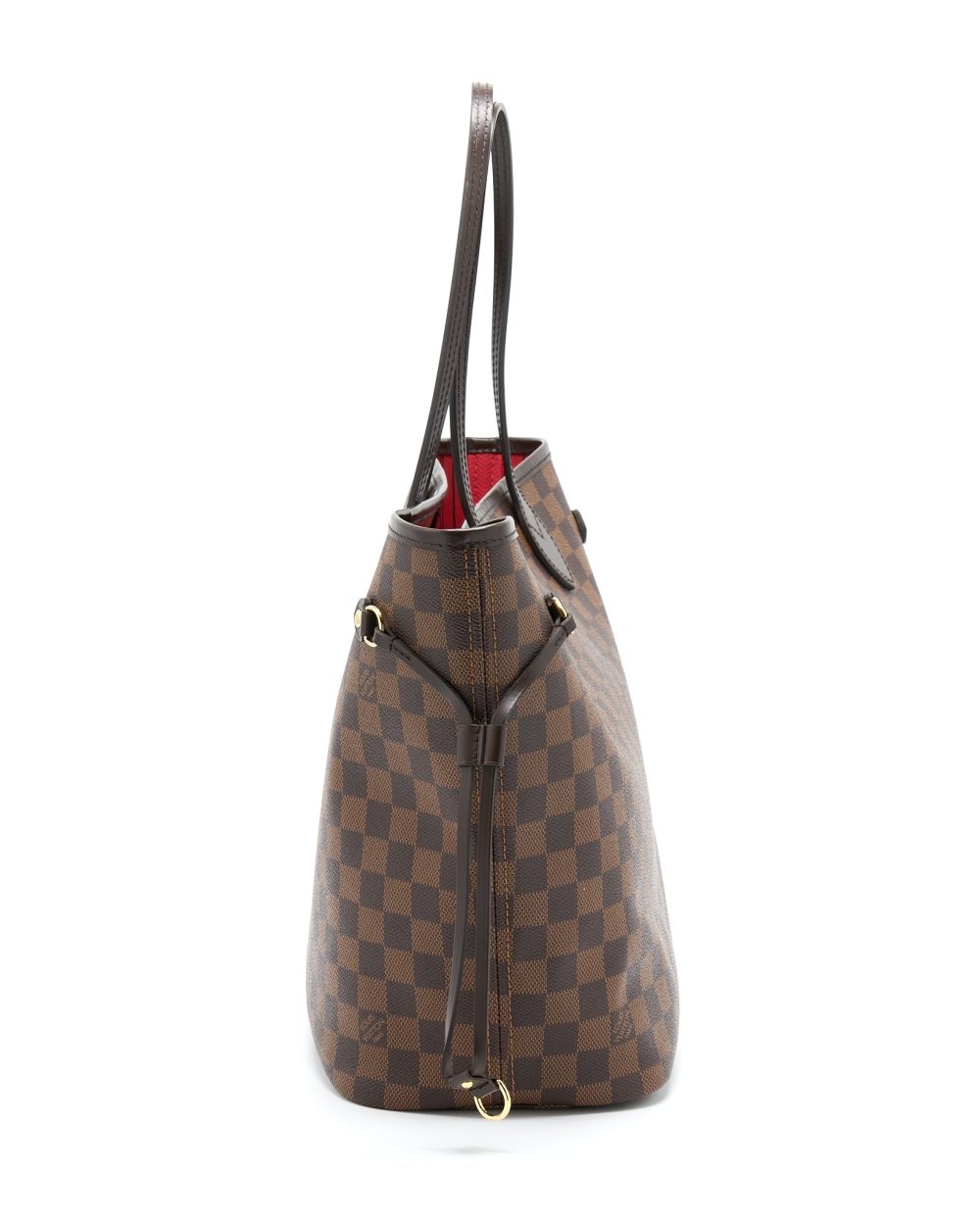 AAA Replica Louis Vuitton LV NEVERFULL MM DAMIER EBENE CHERRY GHW