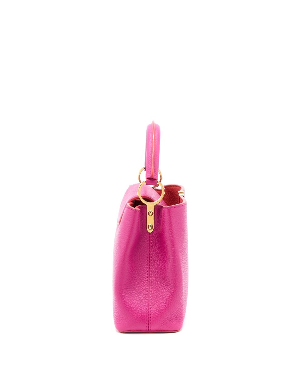 AAA Replica Louis Vuitton LV CAPUCINES BB CALFSKIN PINK/BRIGHT ORANGE GHW