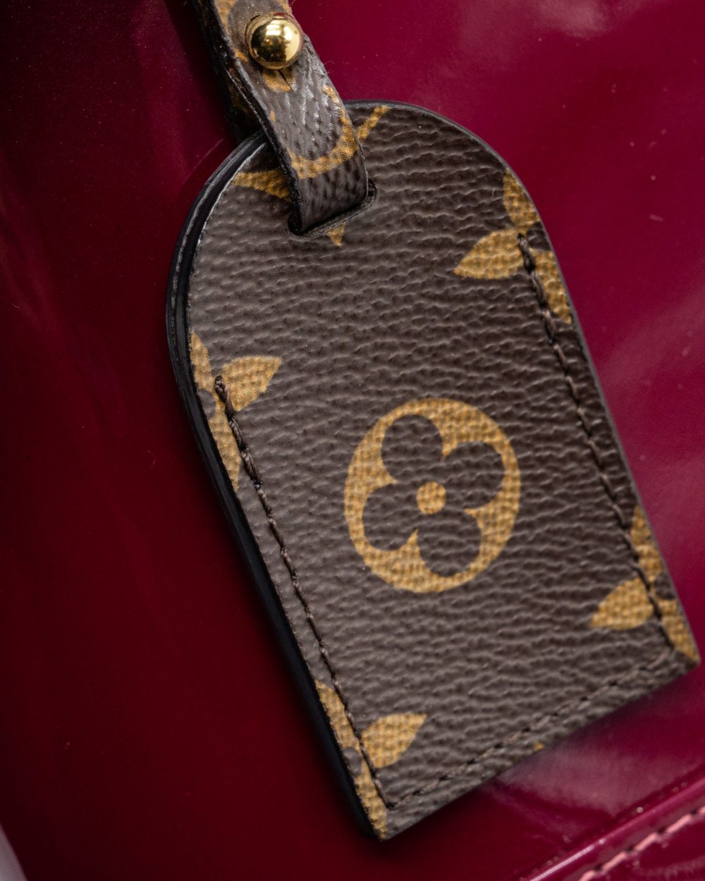 AAA Replica Louis Vuitton LV ALMA BB VERNI MIROIR PATENT DARK PINK GHW