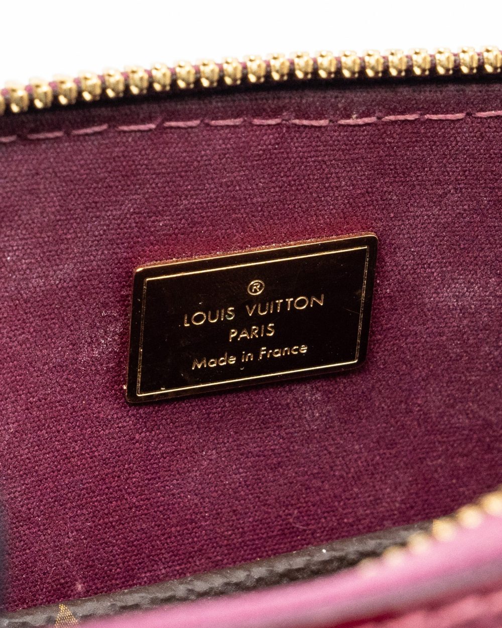 AAA Replica Louis Vuitton LV ALMA BB VERNI MIROIR PATENT DARK PINK GHW