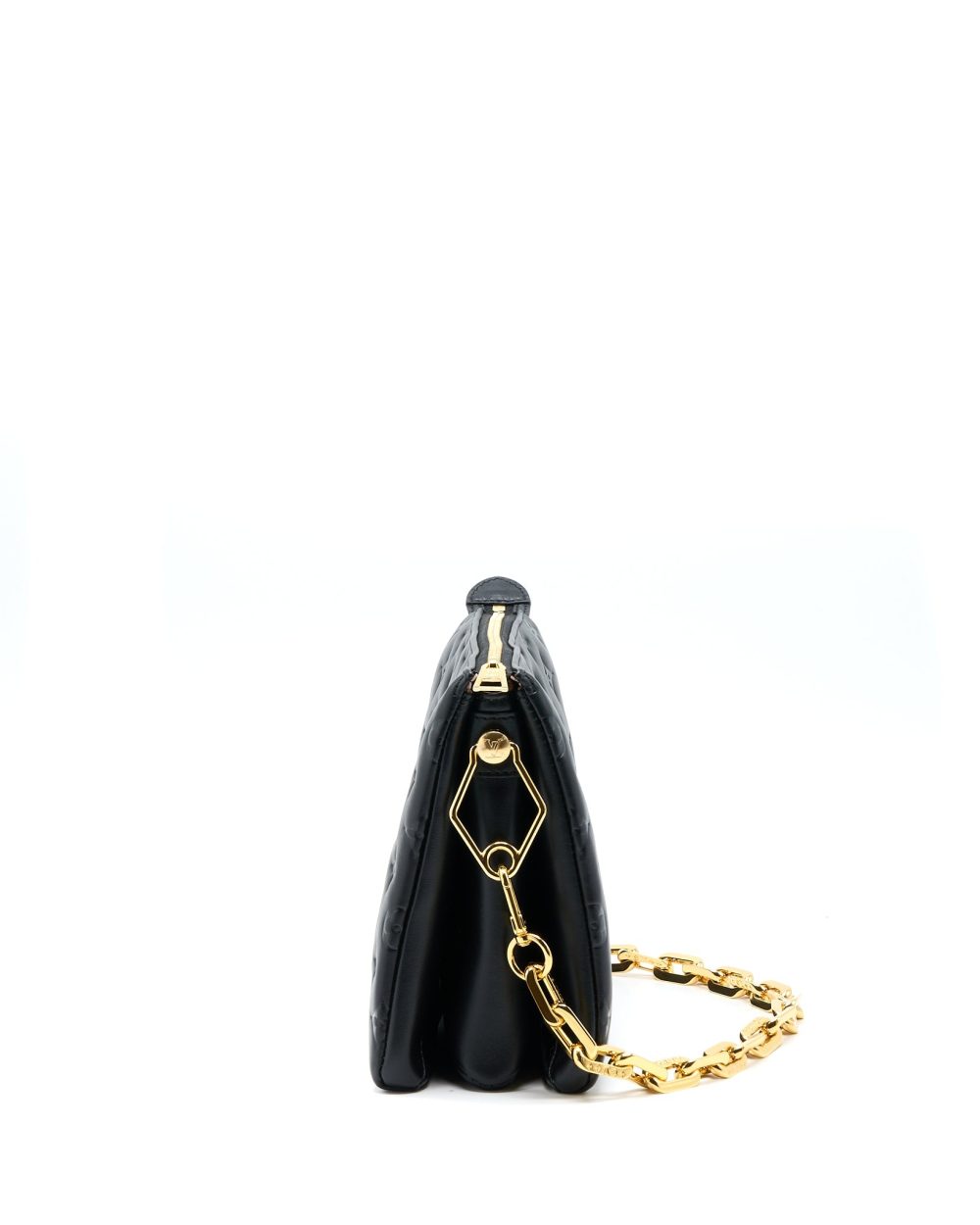 AAA Replica Louis Vuitton LV COUSSIN PM LAMBSKIN BLACK GHW (NEW VERISON)